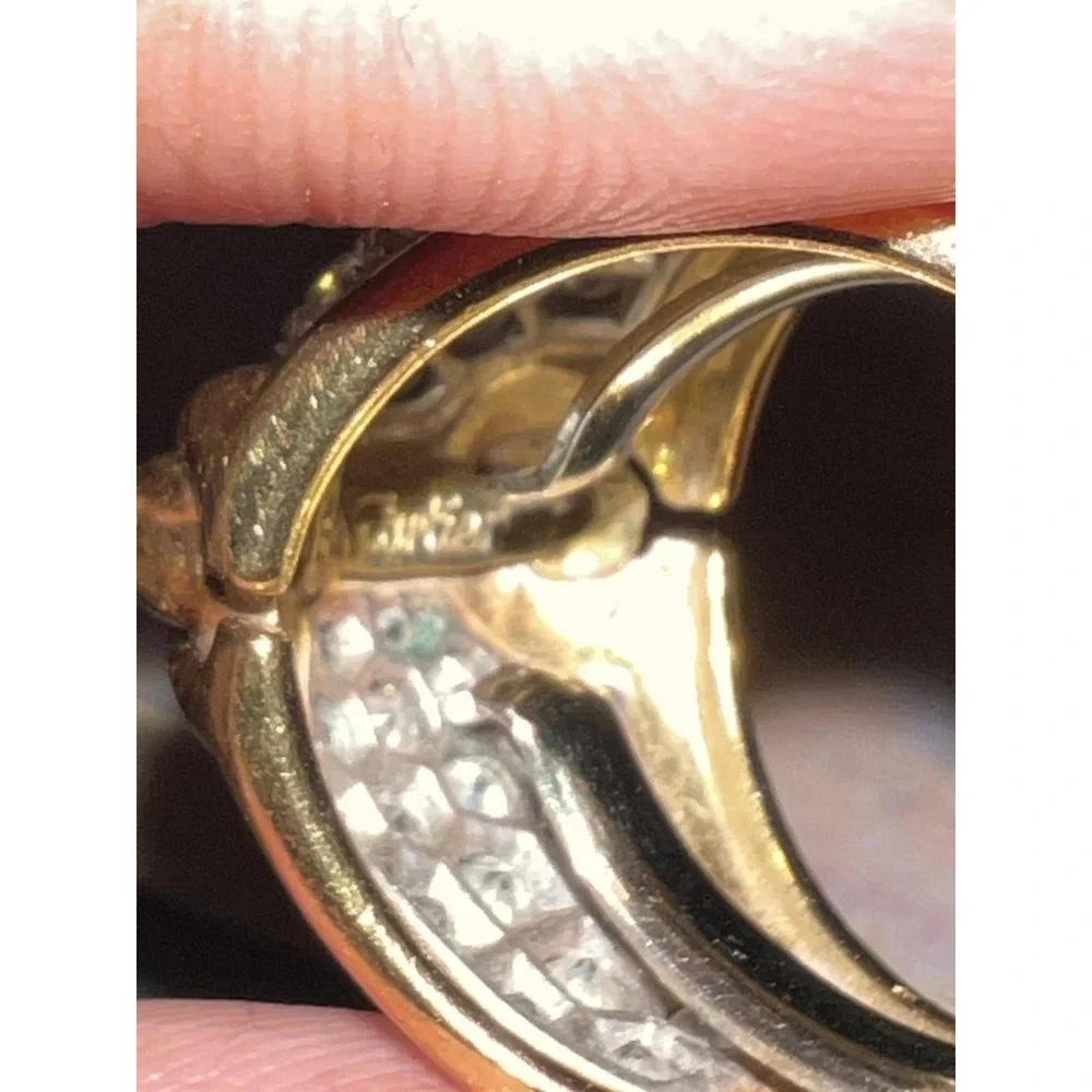 Vintage Cartier Dome Ring Sparkling Diamond Accent 18k Gold Cocktail Statement - Picture 11 of 13